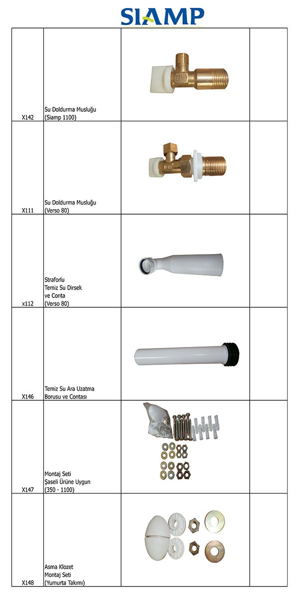 Siamp Yedek Parça Listesi